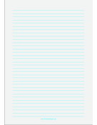 Lined Paper - Pale Gray - Medium Cyan Lines - A4 paper